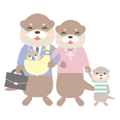 働く人の育業応援奨励金マスコットのイラスト