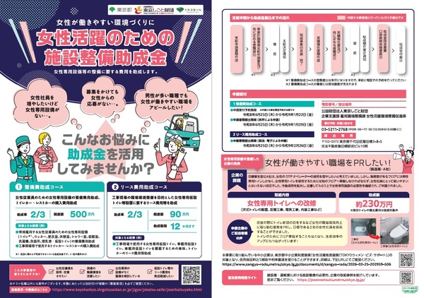 女性活躍のための施設整備助成金