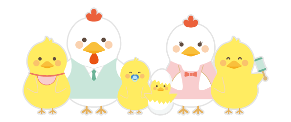 パパママ育業応援奨励金マスコットのイラスト