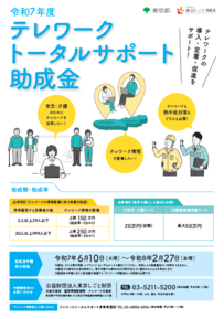 テレワークトータルサポート助成金のチラシ